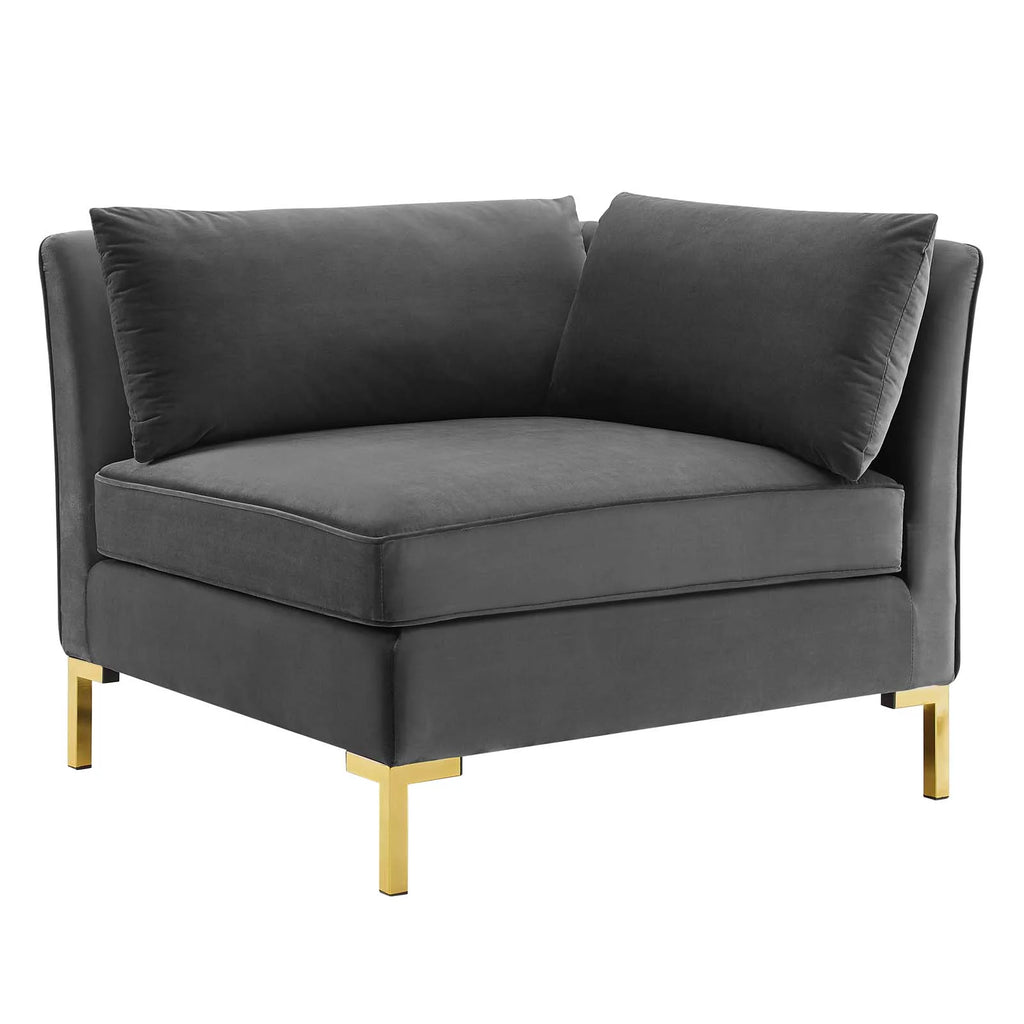 8-Piece Performance Velvet Sectional Sofa in Gray F842