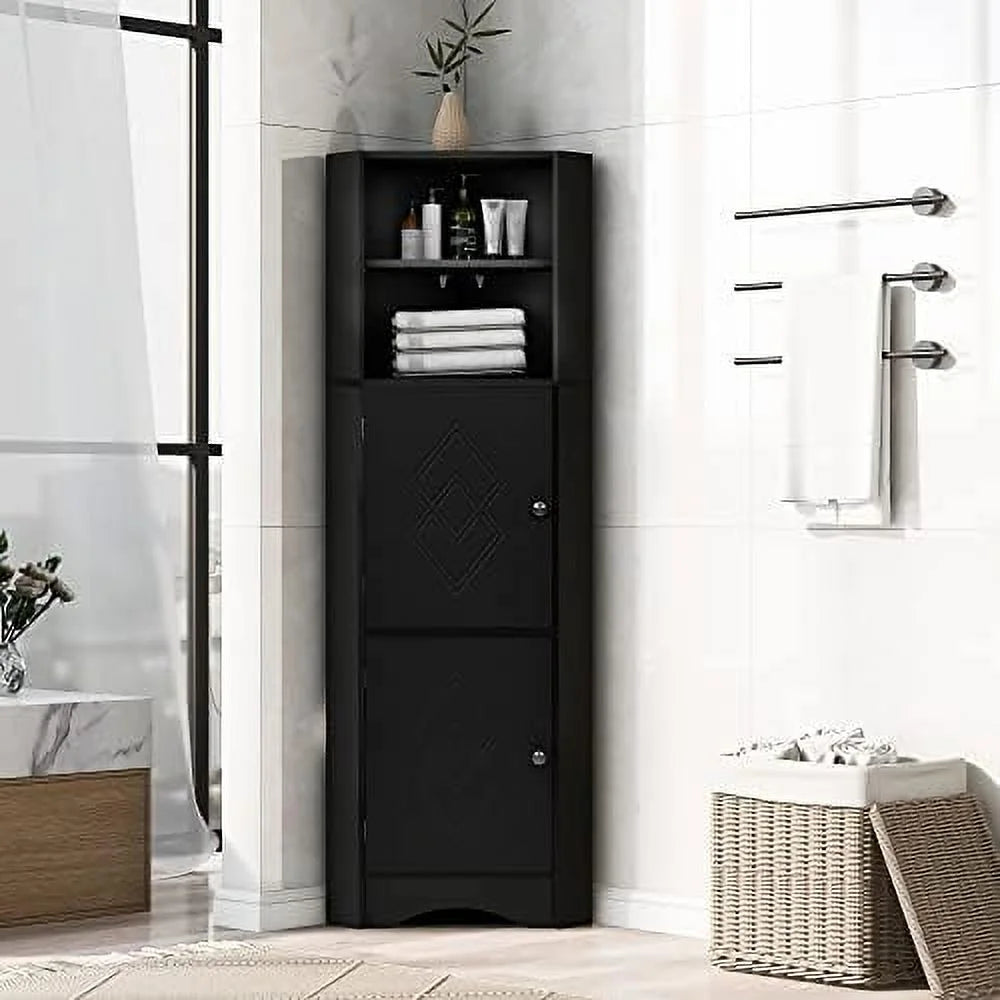 White 3 Drawer MDF Corner Cabinet N6999