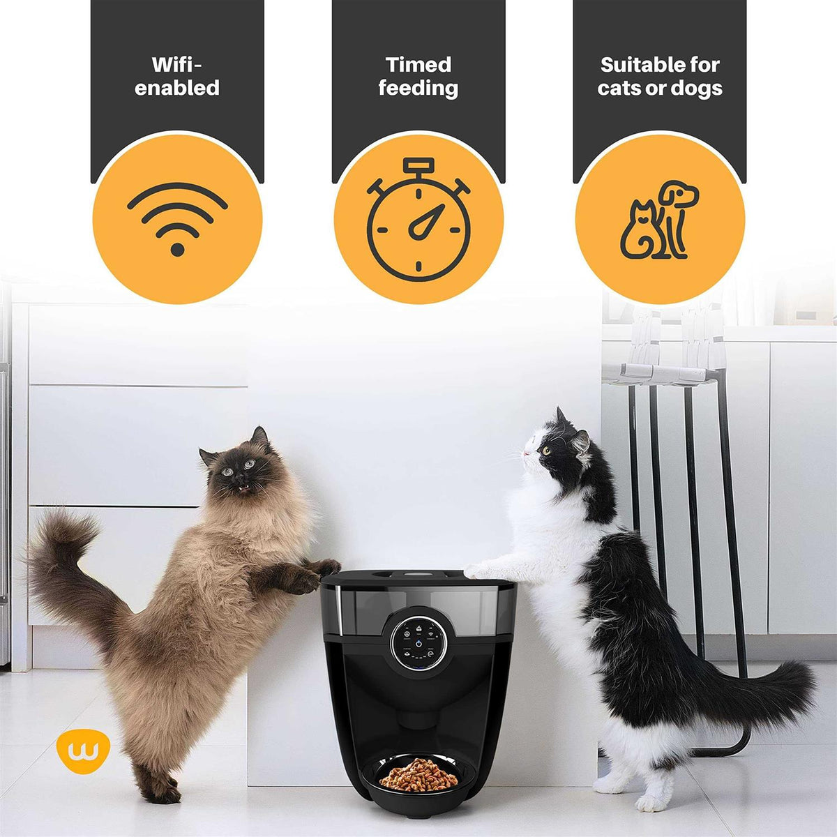 Wi-fi Cat & Dog Auto-Feeder with Hopper Y54358