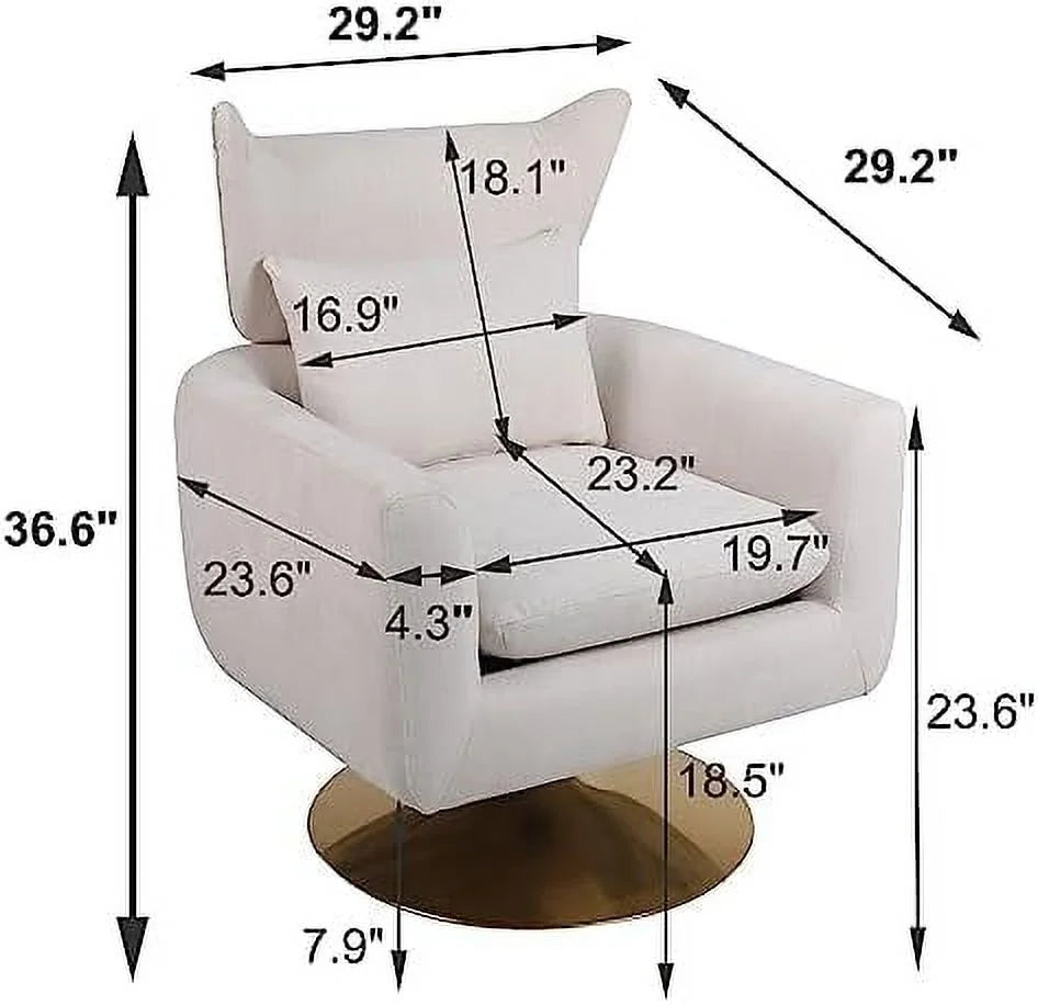 Mid Century Modern Swivel Accent Chair with Pillow M6469