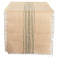 14x72" Beige Green Stripe Burlap Table Runner C660653