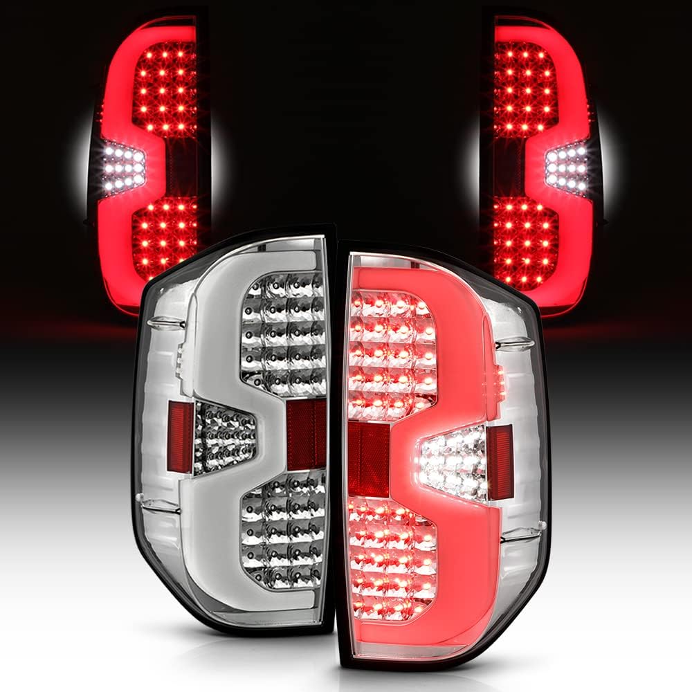 Chrome Full LED Tail Lights Pair Set Left+Right Q516
