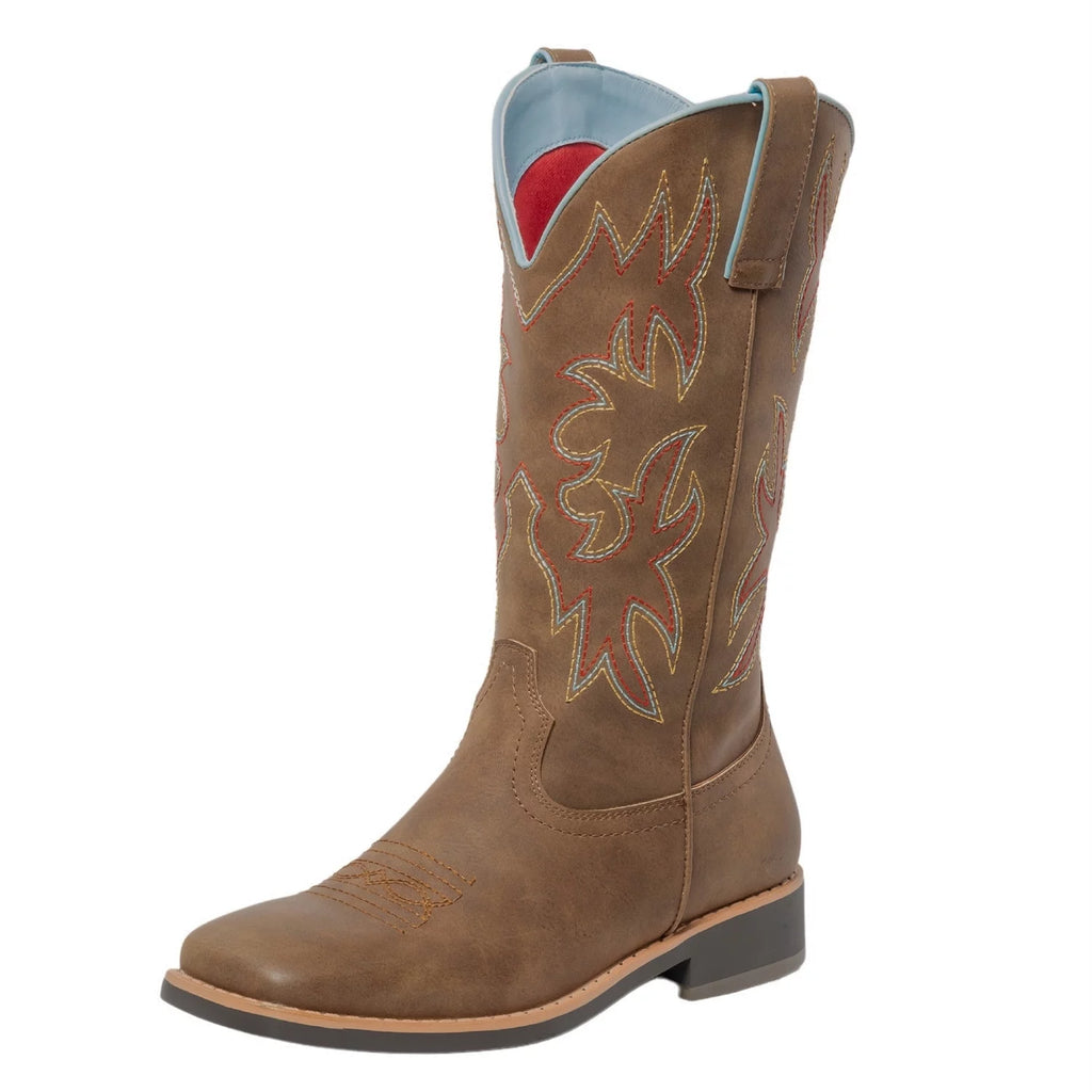 Brown Square Toe Western Cowboy Boots M75484