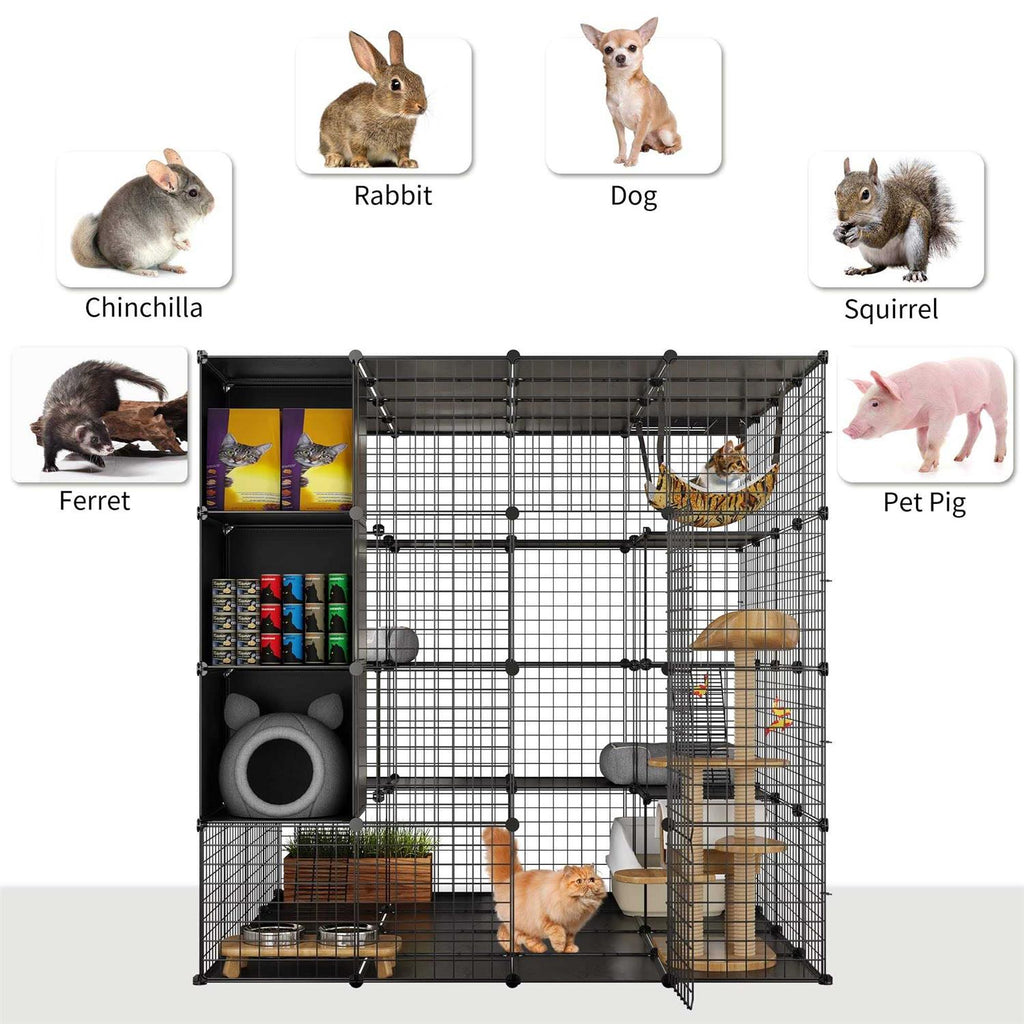 Large Indoor Metal Cat Cage with Hammock J268