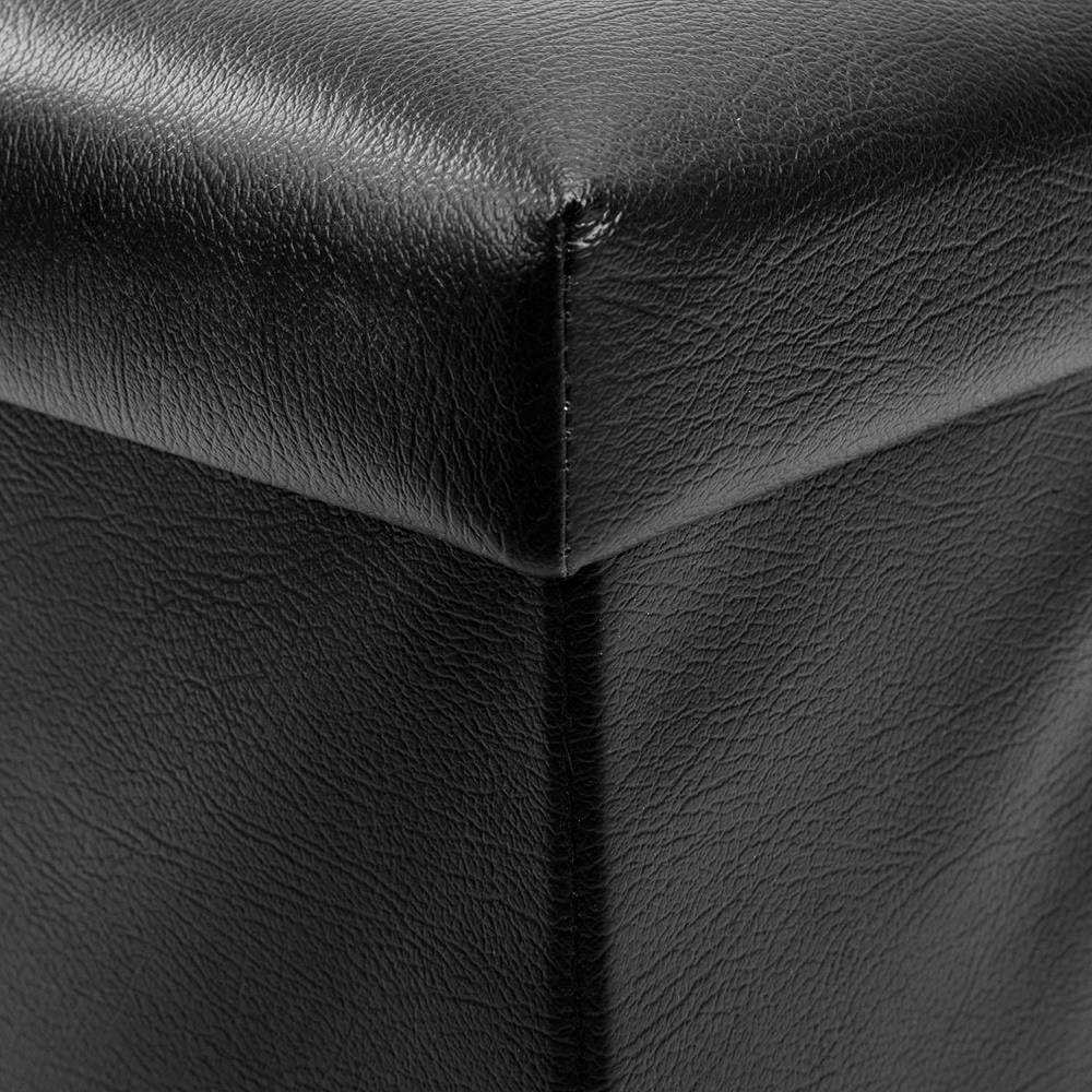Black Folding Storage Ottoman Y440
