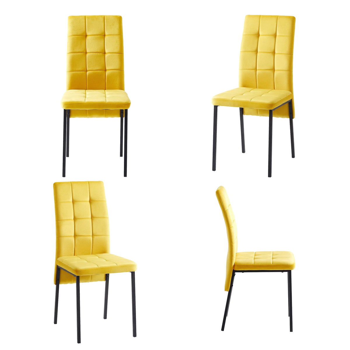 Yellow Velvet Dining Chairs Set Of 4 J6500