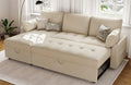 87 Inch Chenille Grey Pull Out Sofa Bed X120