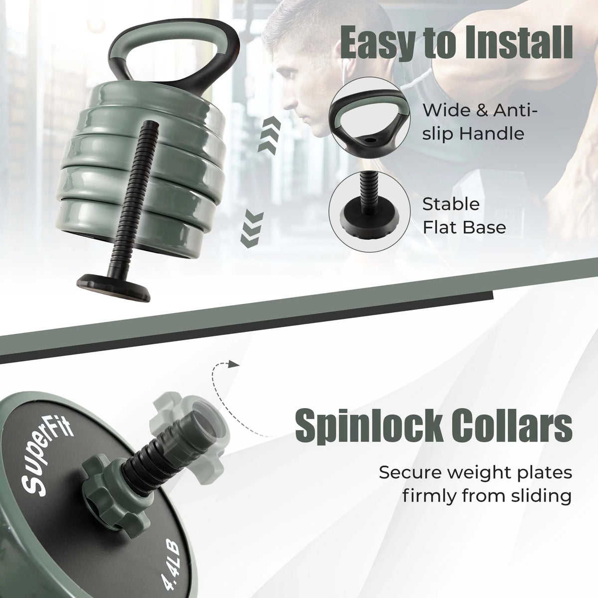 4 in 1 Adjustable Dumbbell Set 92lbs U36802