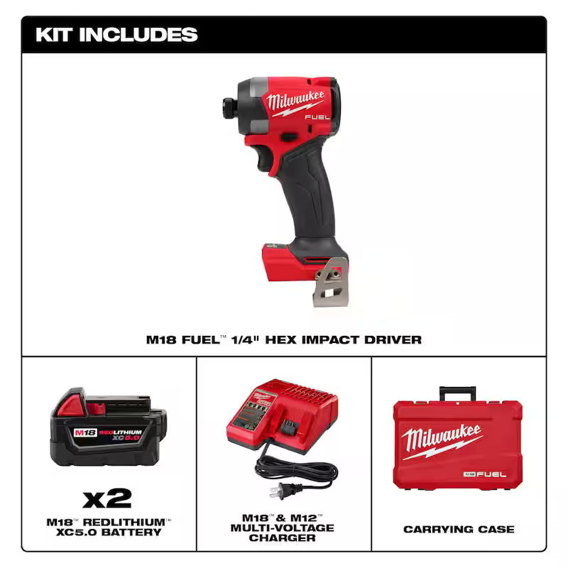 18-V Lithium-Ion Brushless Cordless 1/4 in. Hex Impact Driver Kit F35932