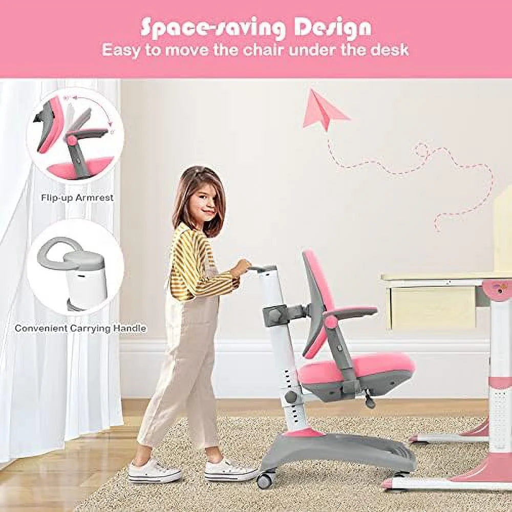 Adjustable Height Ergonomic Computer Chair with Footrest and Flip-up Armrest C48858