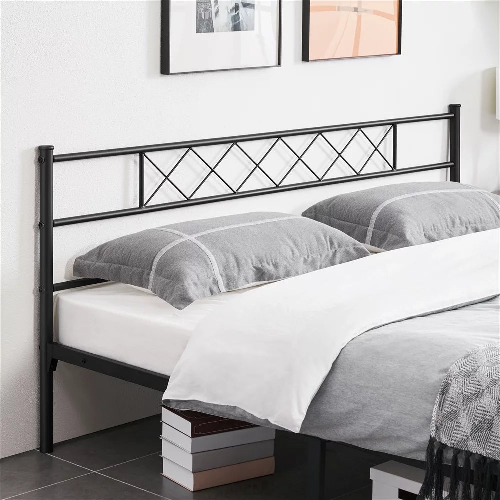 King Metal Slatted Bed Frame with Headboard & Footboard S397685