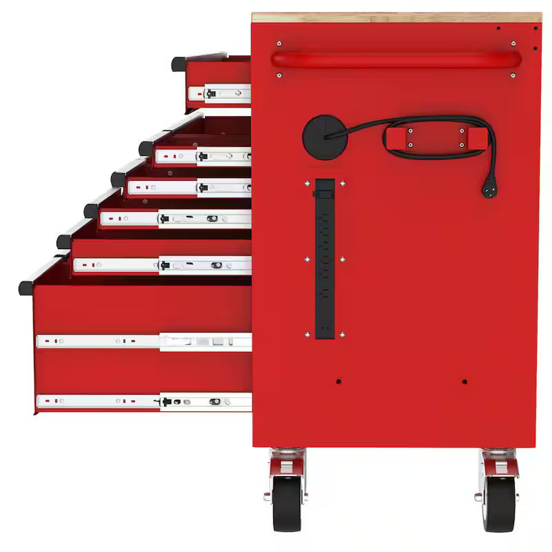 52 in. Red Mobile Workbench Cabinet Z42423
