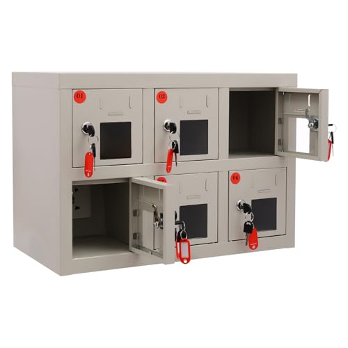 9 Bay Steel Cell Phone Locker with Charger and Key Lock A3901