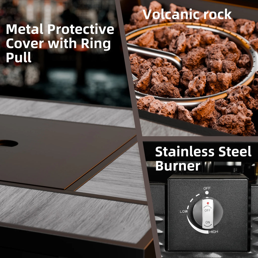 45 Propane Fire Pit Table 50,000 BTU Steel Gas Fire Pit N42861