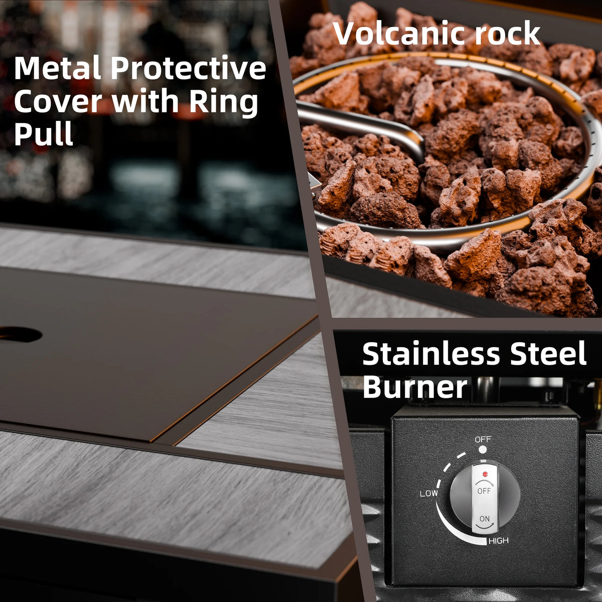45 Propane Fire Pit Table 50,000 BTU Steel Gas Fire Pit N42861