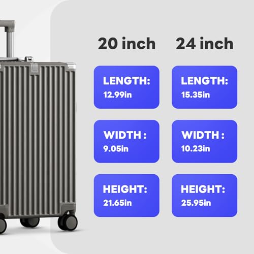 White 20Inch Hardside Carry-on Luggage with Cup Holder USB Port TSA Lock Spinner Wheels H2538