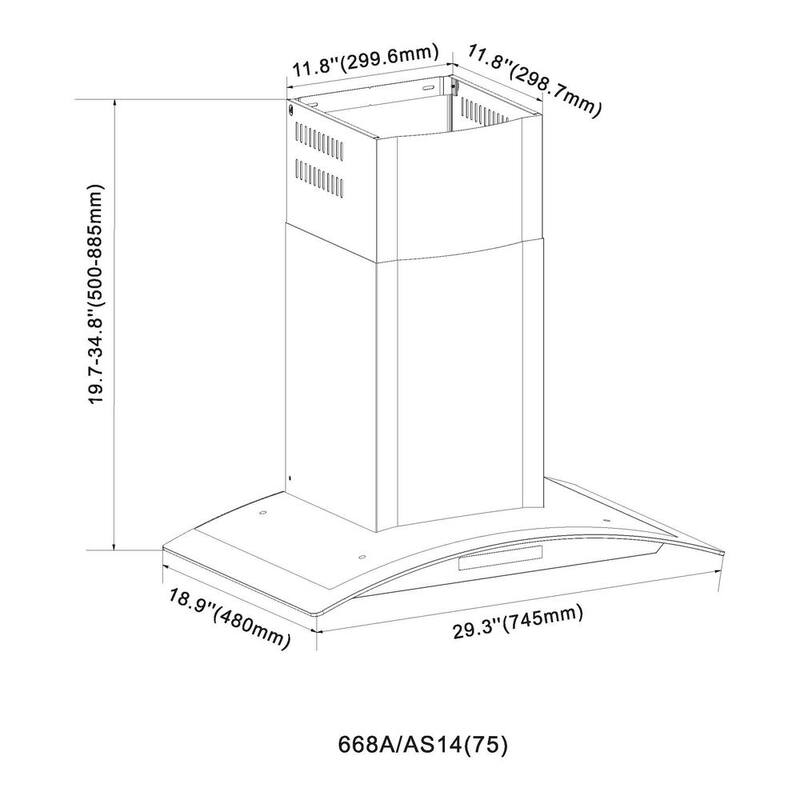30 in. 500CFM Convertible Wall Mount Range Hood in Stainless Steel Z145570
