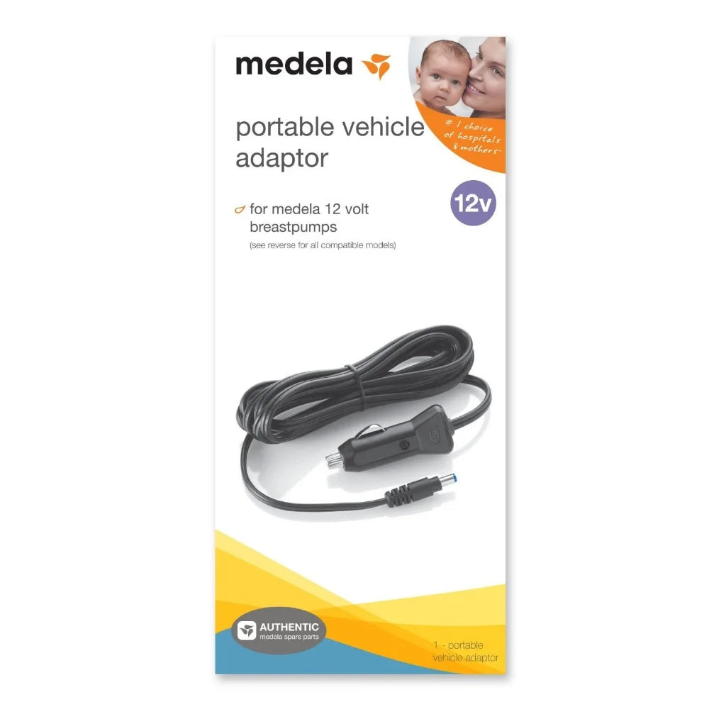 Breast Pump Vehicle Power Adapter, 12 Volt, Black, 8ft Cord J346