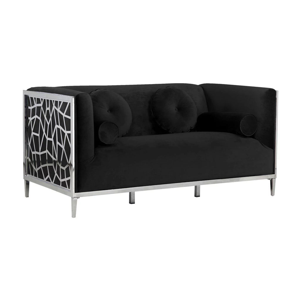 Black Velvet Loveseat K8678