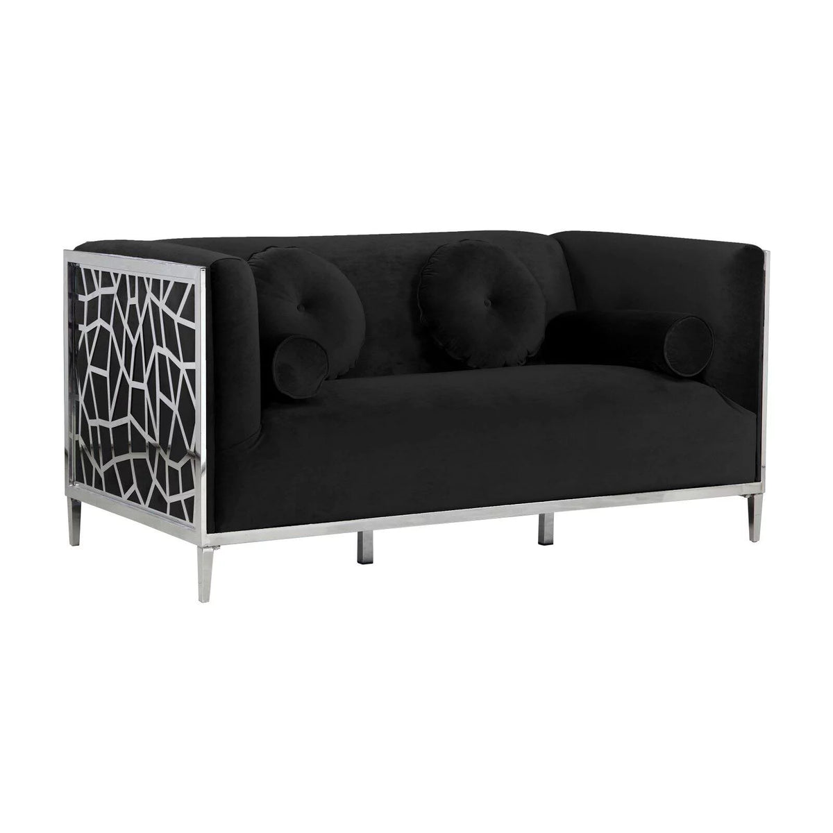 Black Velvet Loveseat K8678