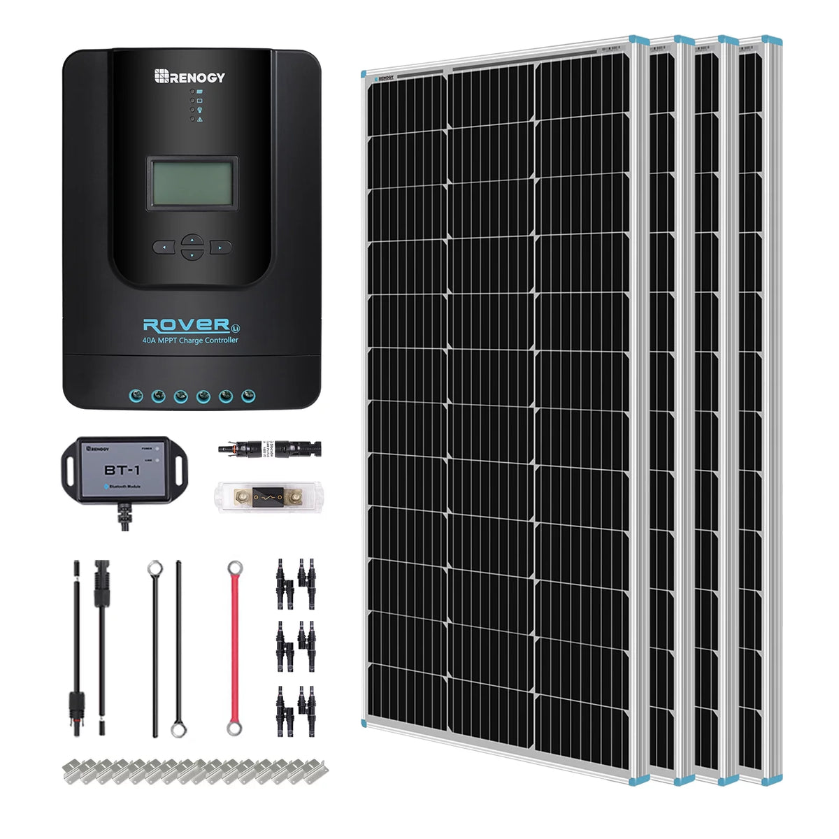 400 Watt 12 Volt Monocrystalline Solar Panel Kit with 40A MPPT Controller D355