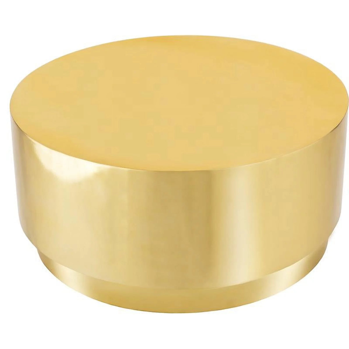 Gold Stainless Steel Drum Coffee Table Z169