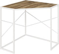White Corner Computer Desk with Steel Frame B82563