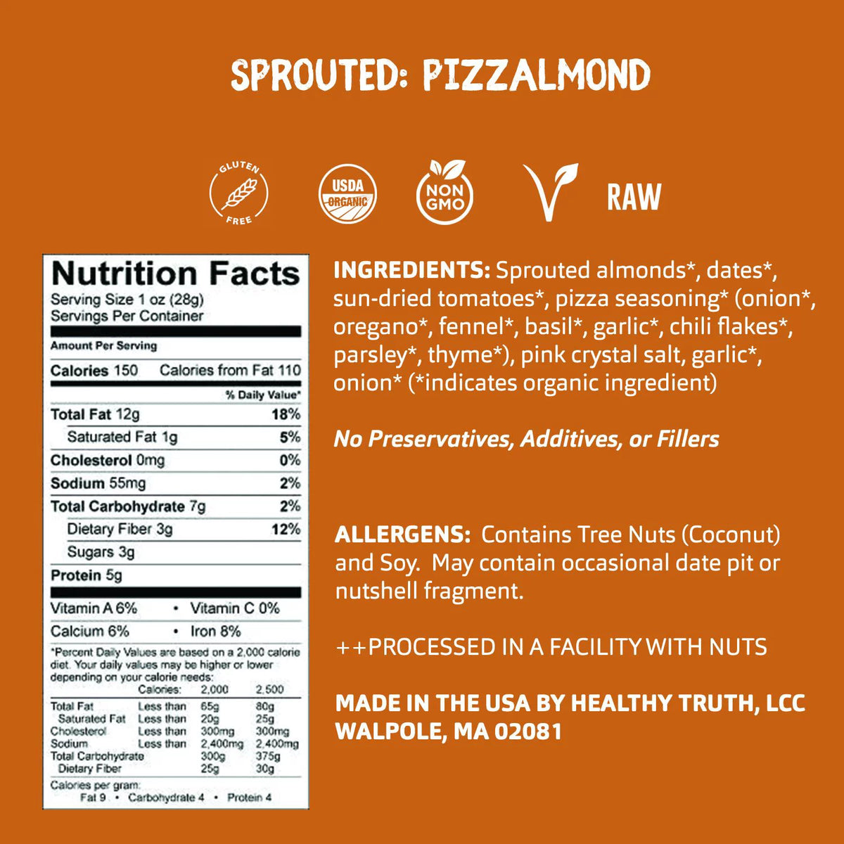 Organic Sprouted Salt & Vinegar Almonds 1.4oz M69626