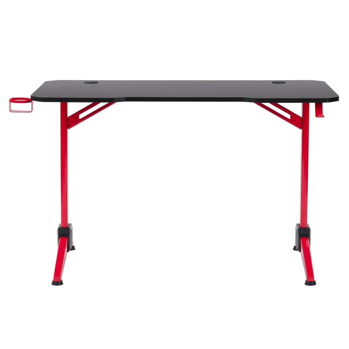 Black Engineered Wood Gaming Desk with LED Lights G860