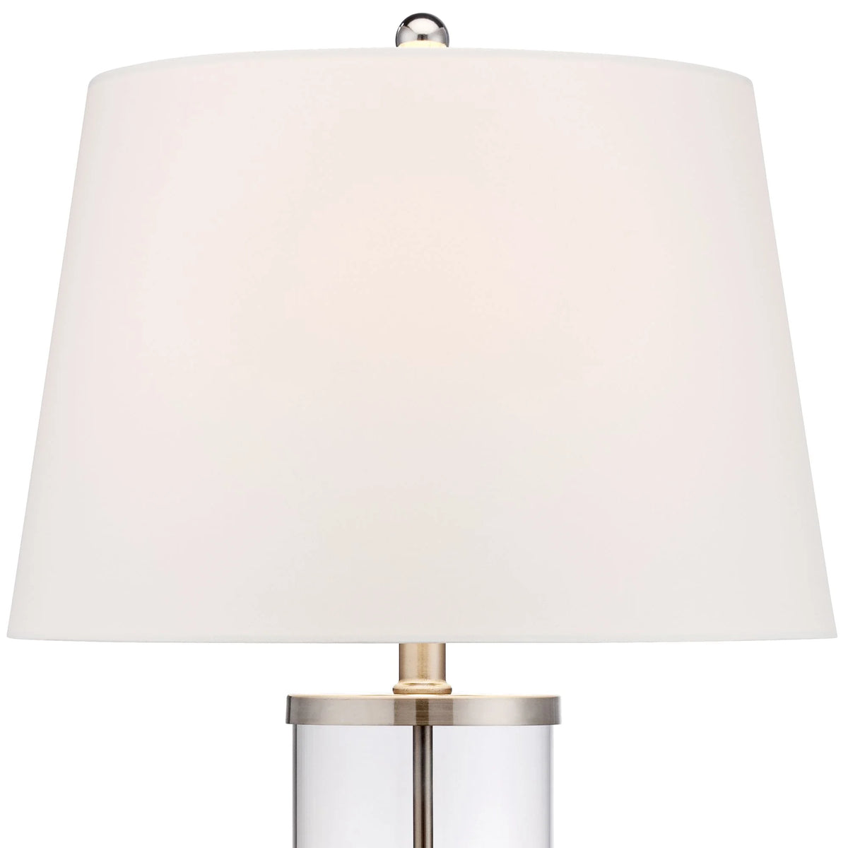 Set of 2 Clear Glass Fillable Steel Table Lamps K617