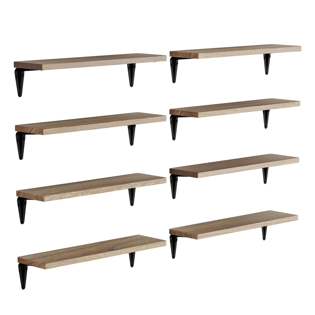 Set of 8 Black Floating Shelves X669
