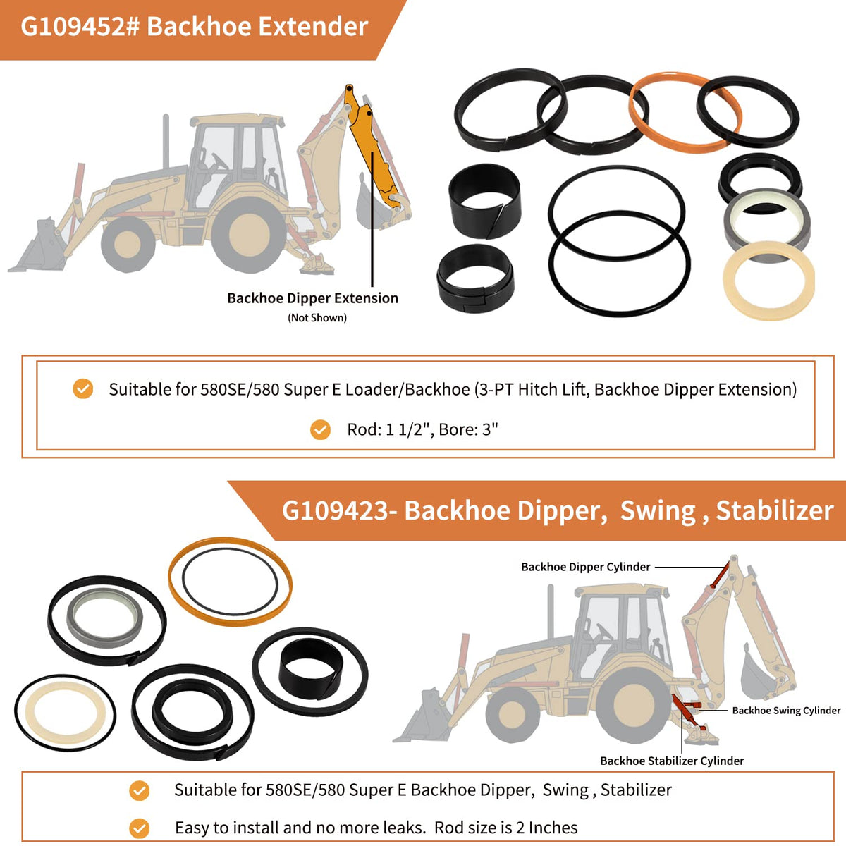Hydraulic Cylinder Seals Kit W922