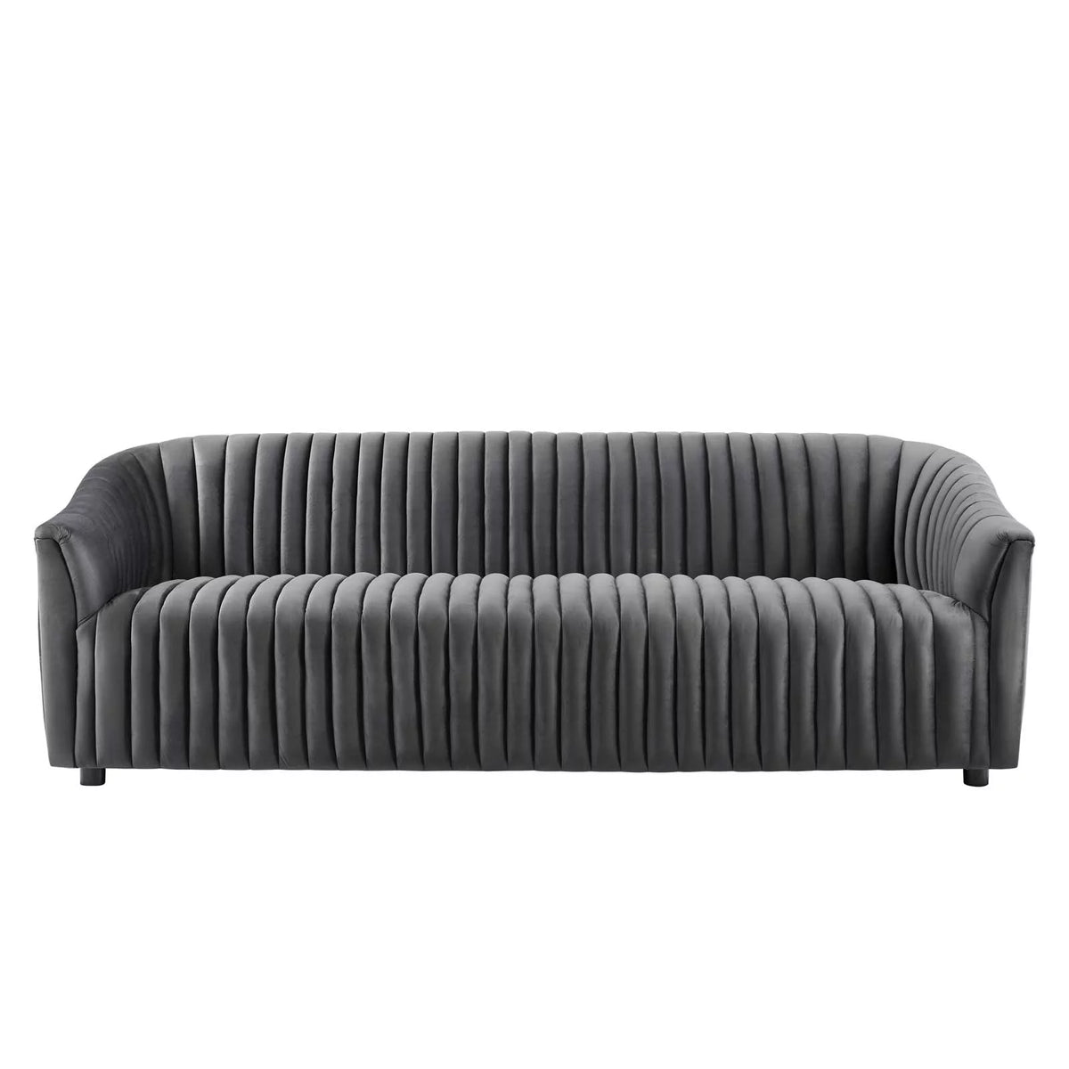 Charcoal Grey Velvet Tufted Sofa O505824
