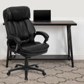 Black LeatherSoft High Back Executive Swivel Office Chair with Arms P971998