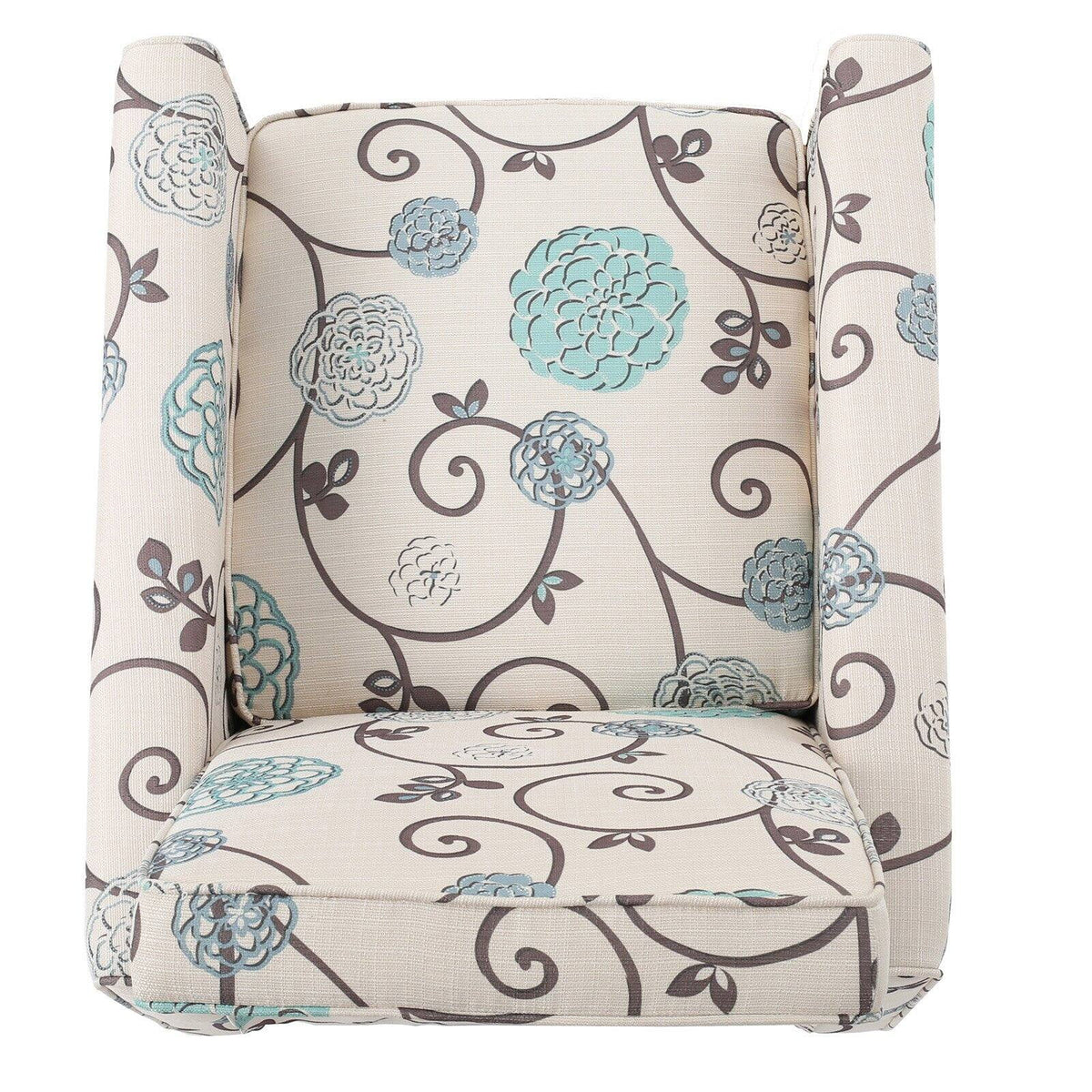 White and Blue Fabric Recliner X6653