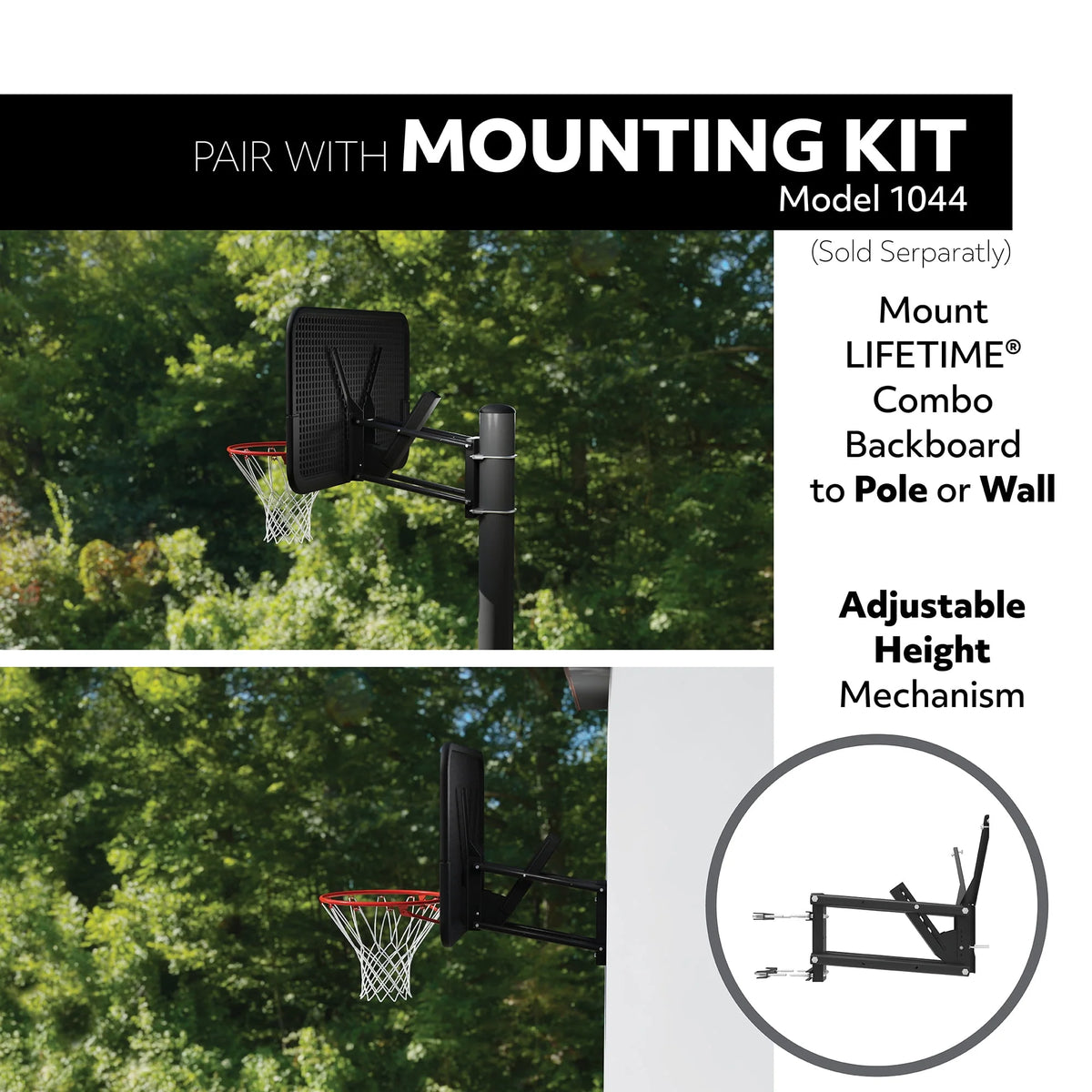 44 inch Polycarbonate Basketball Backboard and Rim Combo Y872849