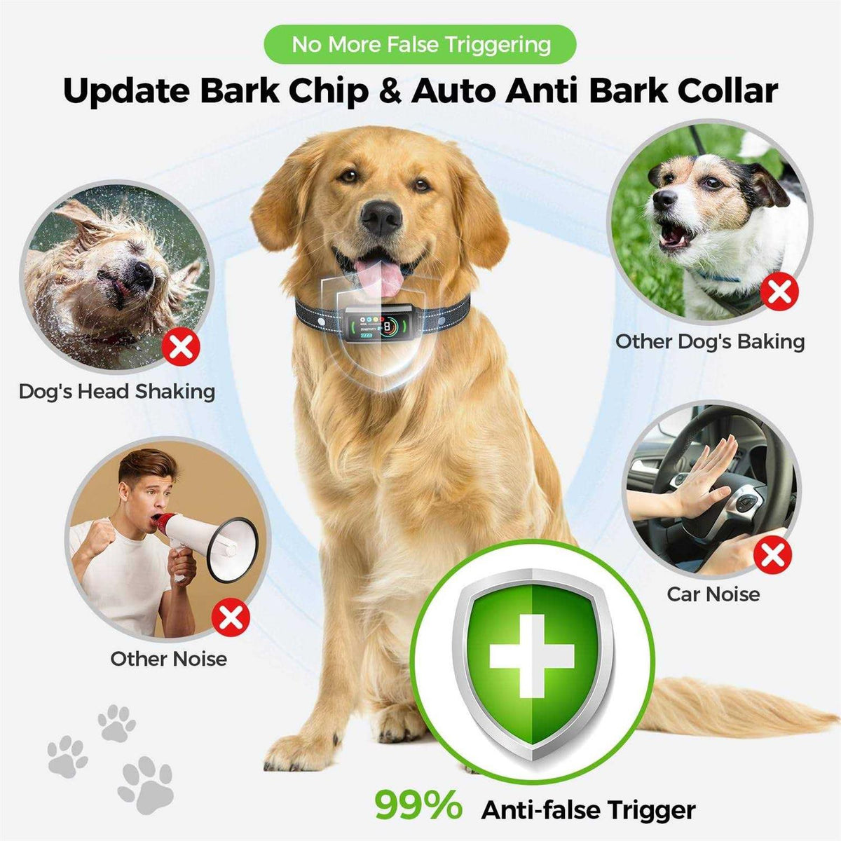 Rechargeable Anti-Bark Dog Collar with Flashing Light I444