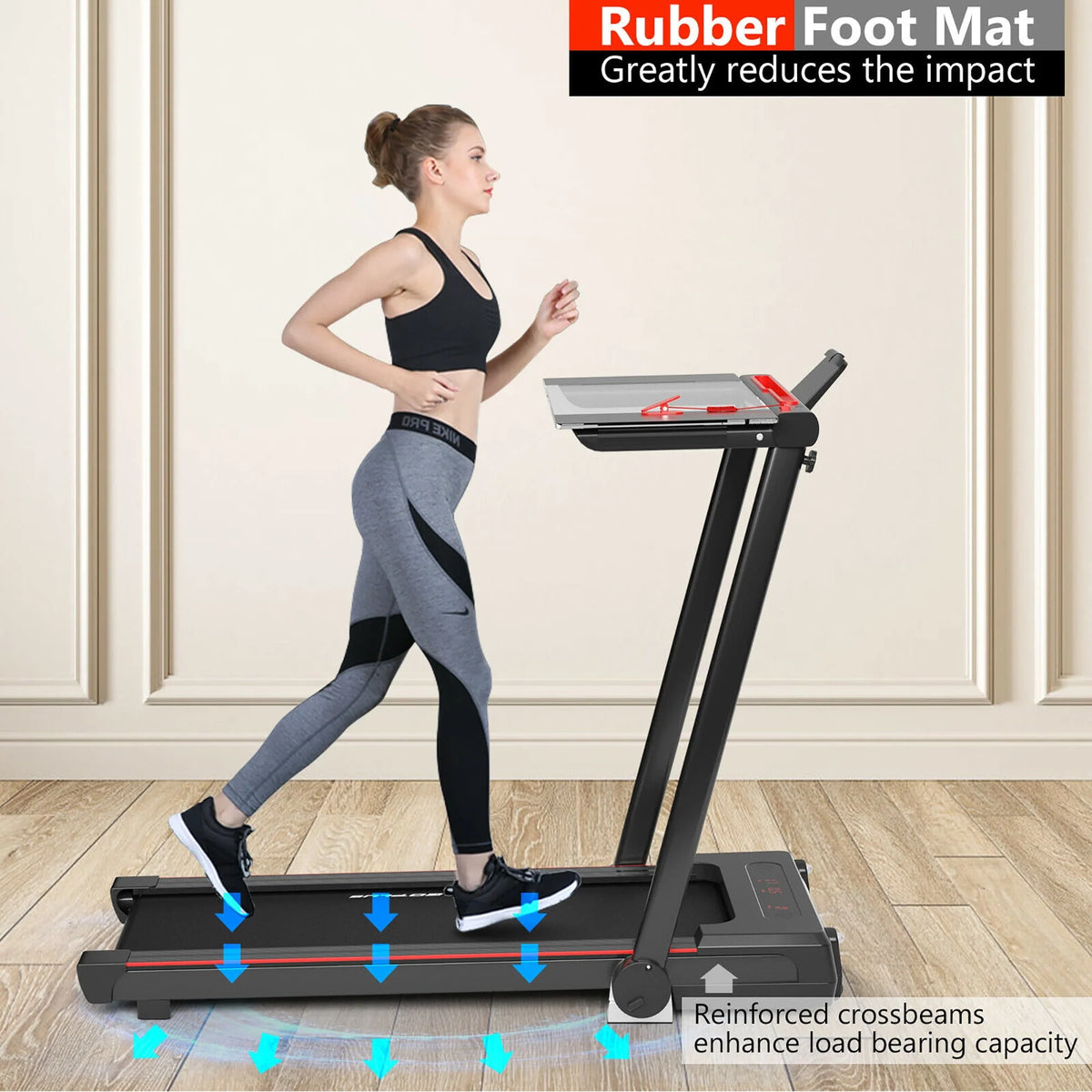 2.25HP 3-in-1 Folding Treadmill Black T332072