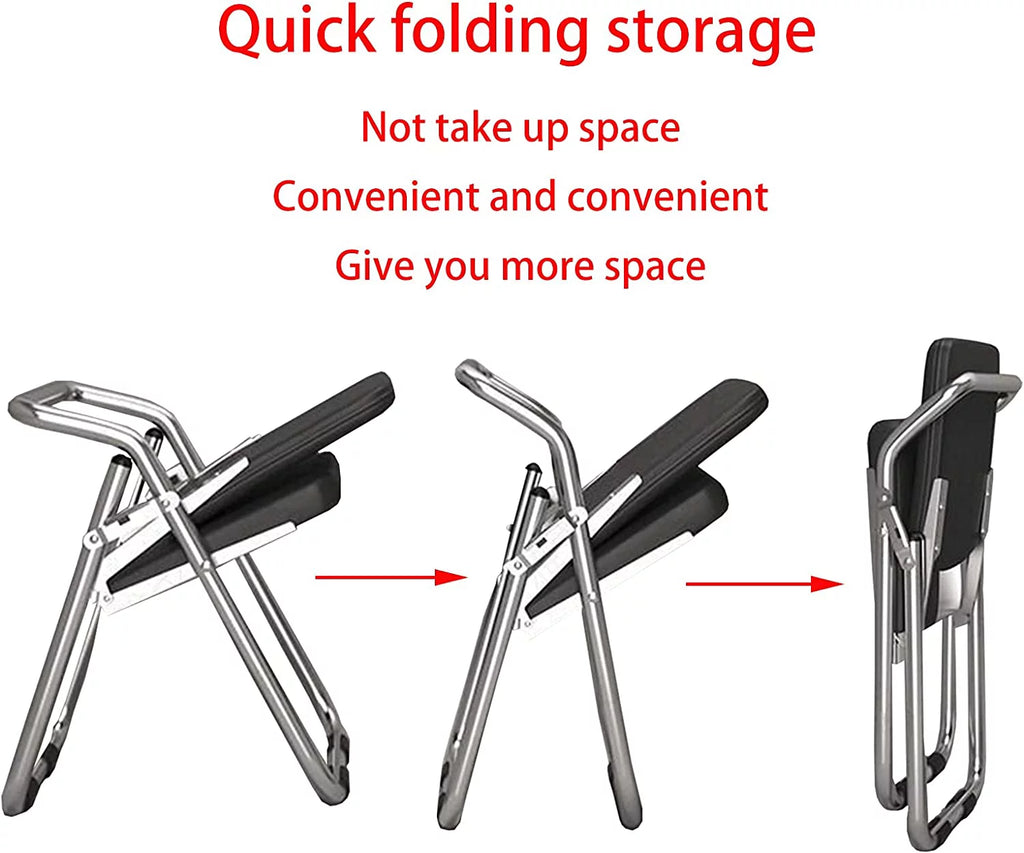 Folding Ergonomic Padded Office Chair Steel Frame Black K32936