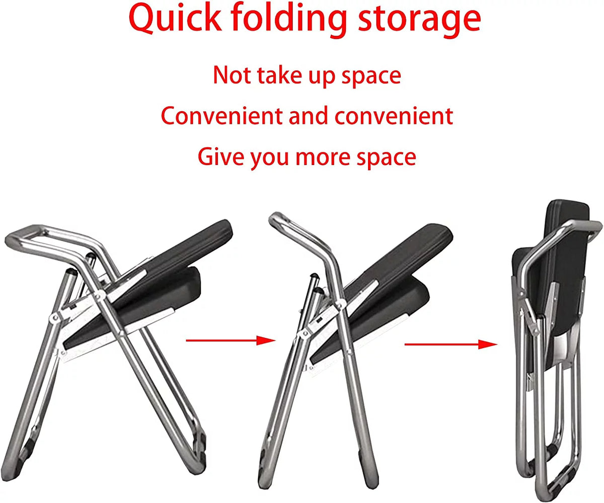 Folding Ergonomic Padded Office Chair Steel Frame Black K32936