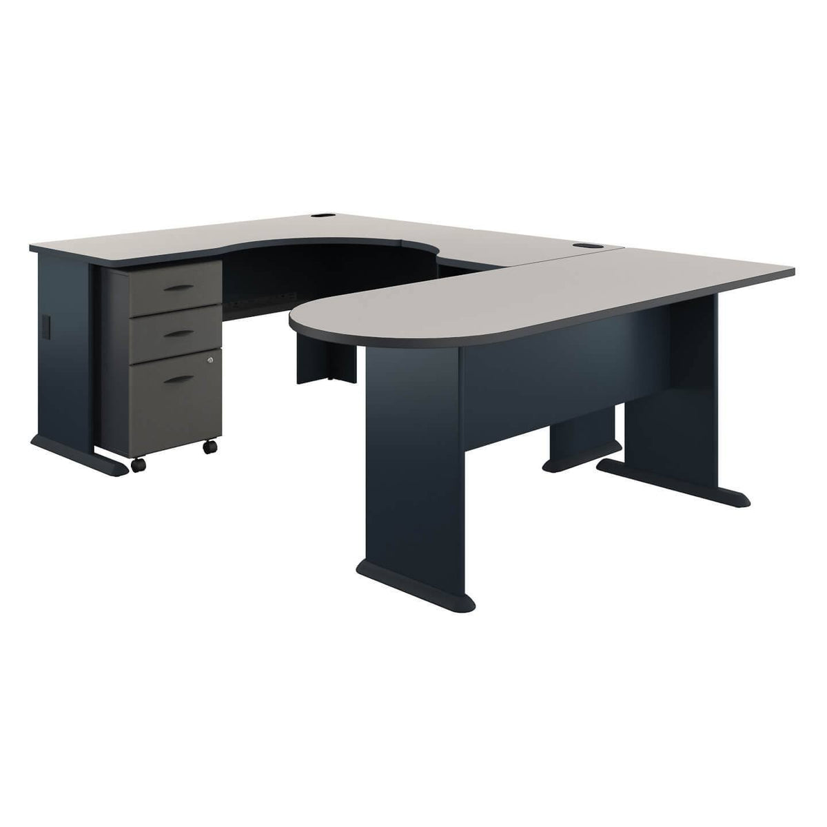 U-Shaped Corner Desk with Mobile File Cabinet Q4021