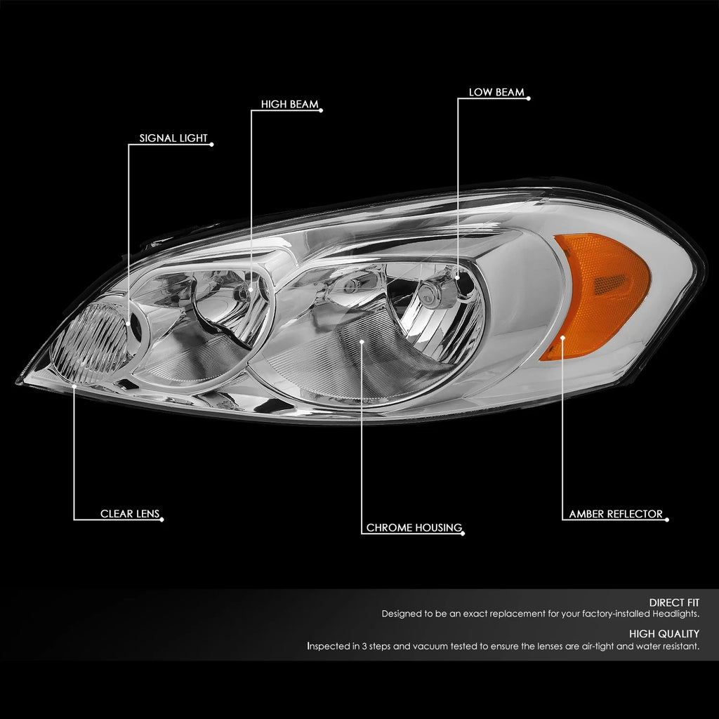 Chrome Housing Amber Corner Headlight Assembly T247