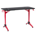 Black Engineered Wood Gaming Desk with LED Lights G860