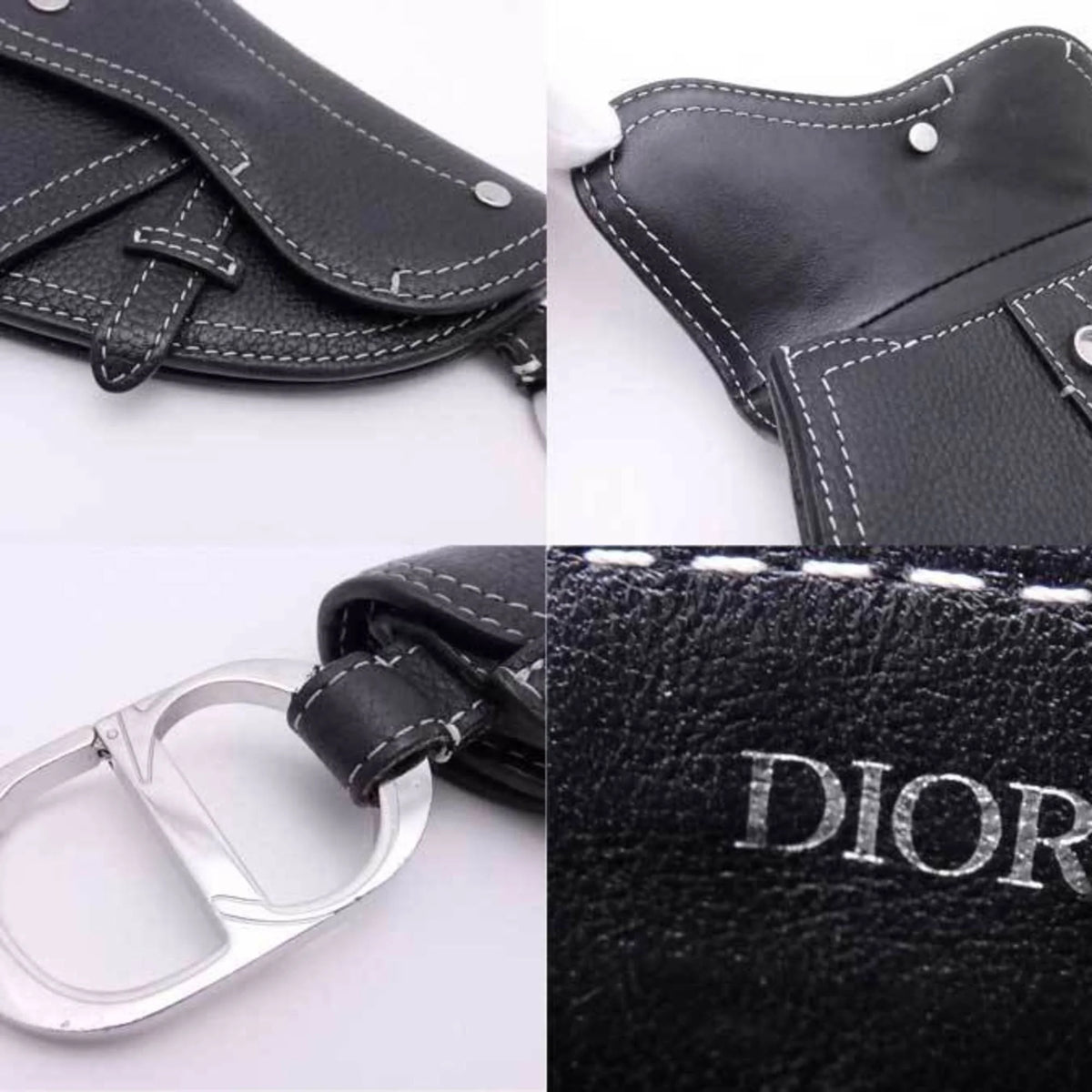 Pre-Owned Leather Key Case Charm Pouch F9807