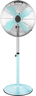 Metal Pedestal Fan, Quiet Oscillating Standing Fan with Height Adjustable W6618