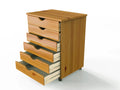 Solid Wood 6 Drawer Roll Cart B819
