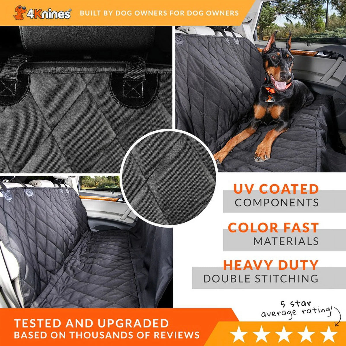 Grey X-Large Dog Seat Cover with Hammock A52737