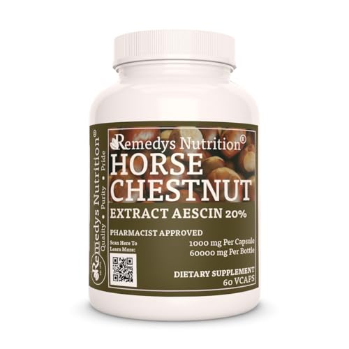Horse Chestnut Extract 1,000mg Vegan Capsules Herbal Supplement N5505
