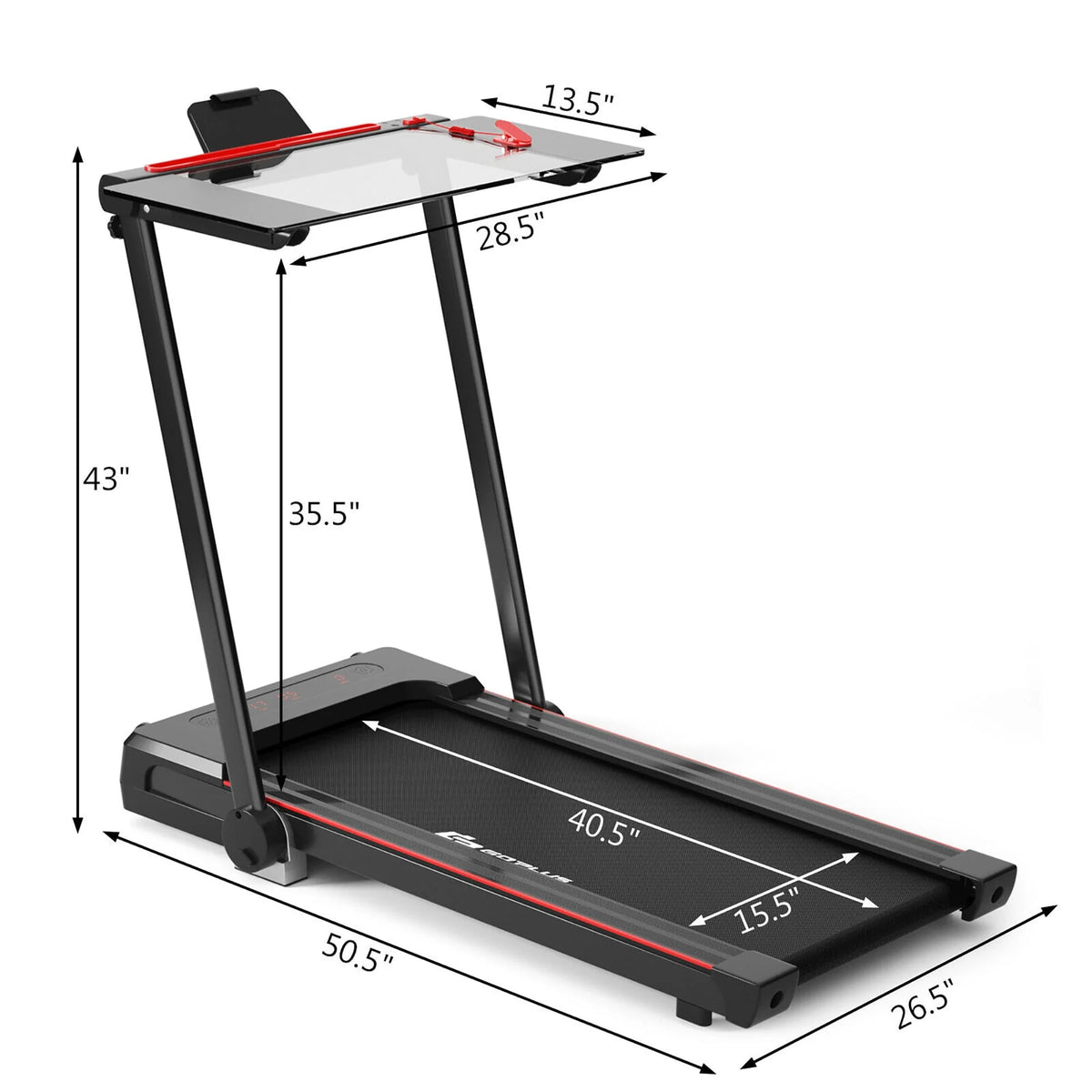 2.25HP 3-in-1 Folding Treadmill Black T332072