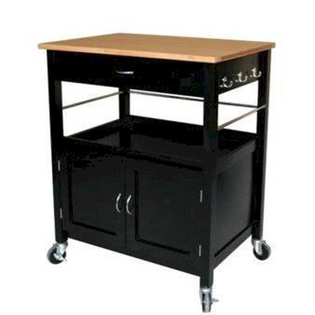 Kitchen Island Cart with Butcher Block Bamboo Top G9495